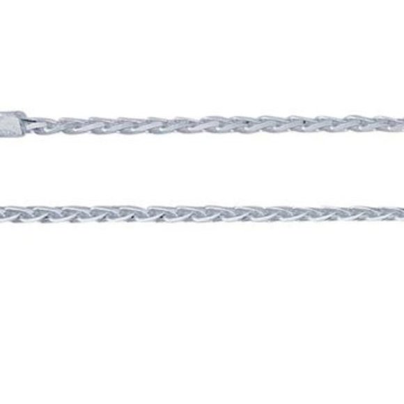 24" Sterling Silver 1.5mm Diamond Cut Wheat Chain Necklace - Picture 5 of 6